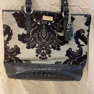 Brahmin Medium Asher Tote - black/white pattern